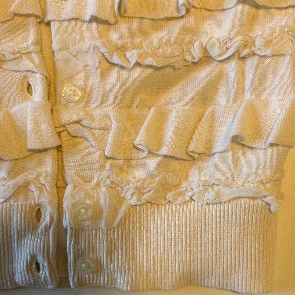 GAP Cream Ruffle Cardigan - Picture 3 of 7